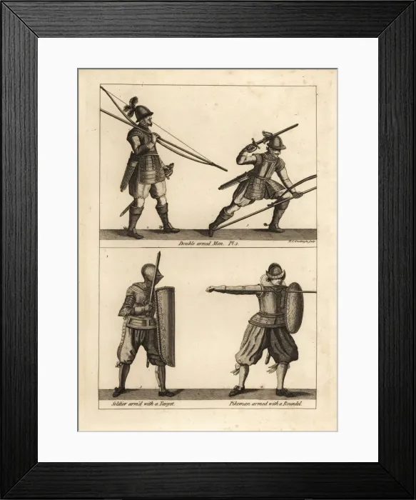Framed Print : Exercise of the double-armed man with bow and pike Framed Print : Exercise of the double-armed man with bow and pike