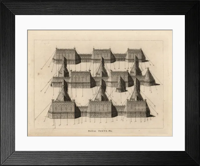 Framed Print : Royal tents pitched for a meeting at Ardres 1520 Framed Print : Royal tents pitched for a meeting at Ardres 1520