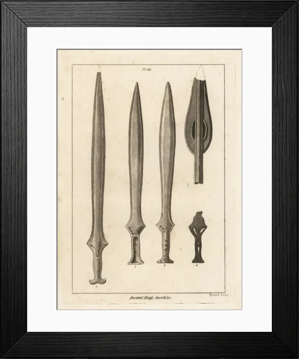 Framed Print : Brass swords, handle and spear head Framed Print : Brass swords, handle and spear head