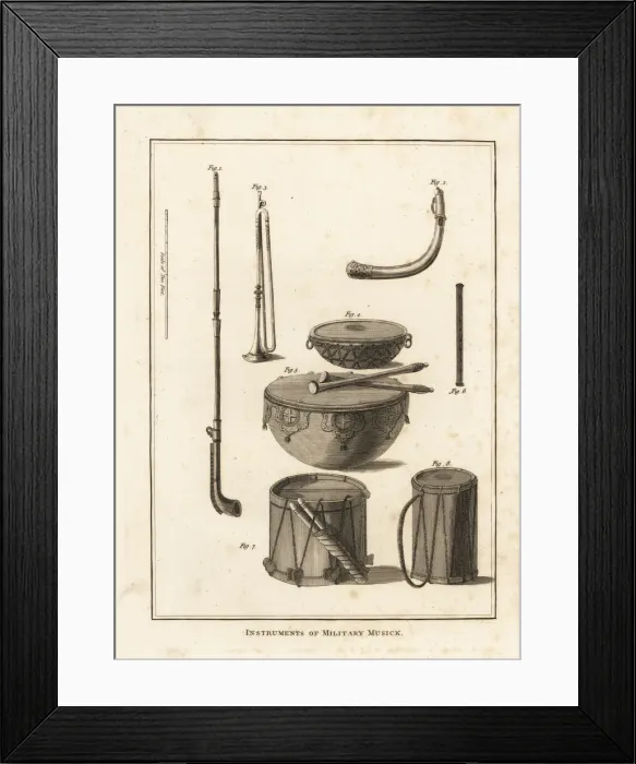 Framed Print : Military musical instruments: trumpet, horn Framed Print : Military musical instruments: trumpet, horn