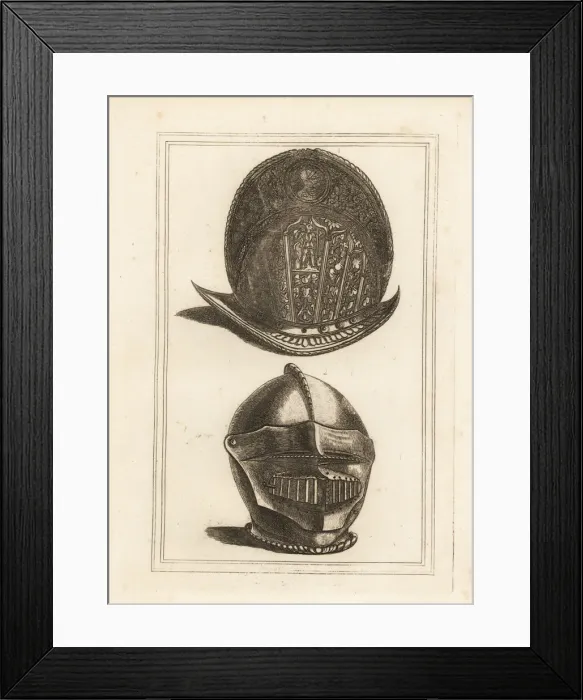 Framed Print : Venetian morion and burgonet Framed Print : Venetian morion and burgonet