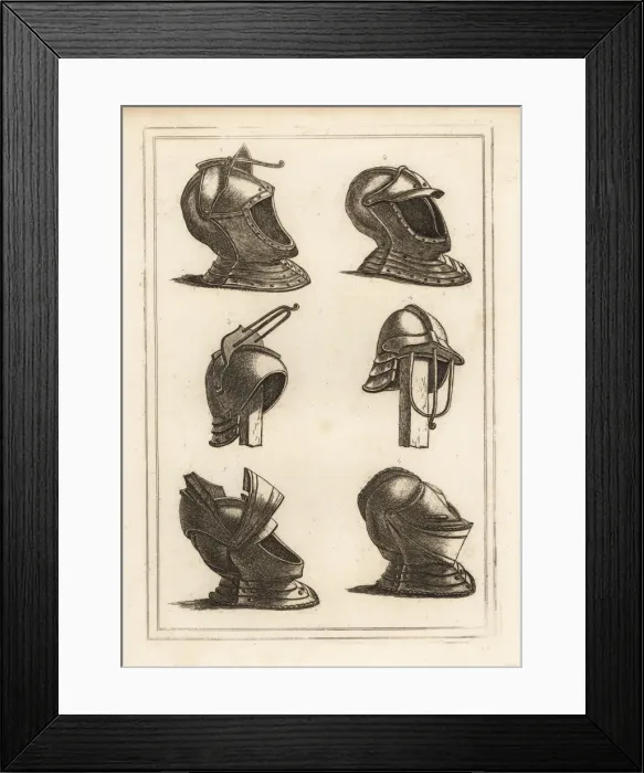 Framed Print : Helmets from the Tower of London Framed Print : Helmets from the Tower of London