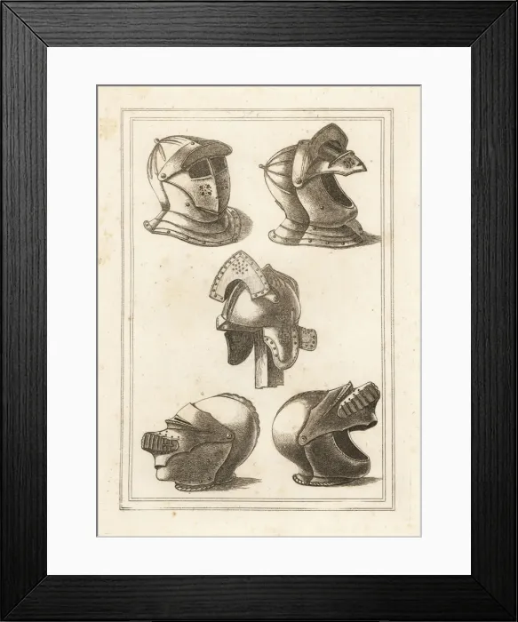 Framed Print : Helmets from the Tower of London Framed Print : Helmets from the Tower of London
