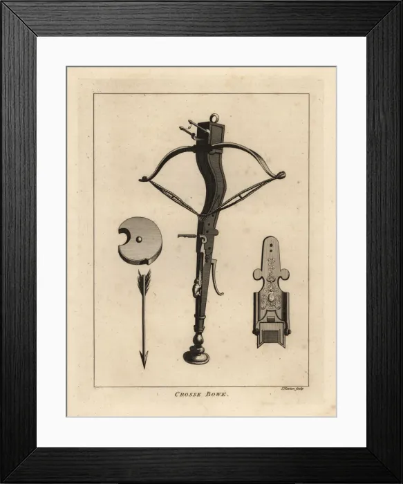 Framed Print : Crossbow and arrow, 17th century Framed Print : Crossbow and arrow, 17th century