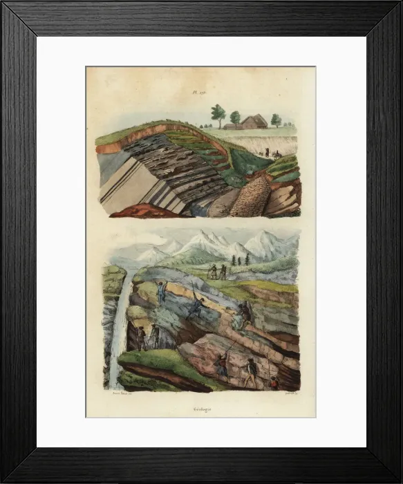 Framed Print : Iron mines near Clausthal and mountain hikers Framed Print : Iron mines near Clausthal and mountain hikers