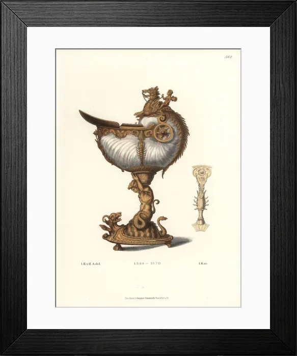 Framed Print : German cup made out of a nautilus shell decorated Framed Print : German cup made out of a nautilus shell decorated