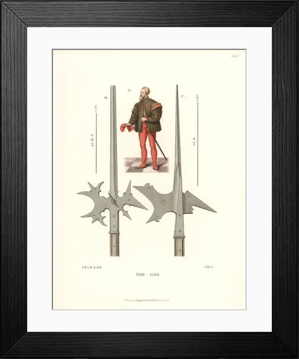 Framed Print : German male court dress of the mid 16th century Framed Print : German male court dress of the mid 16th century