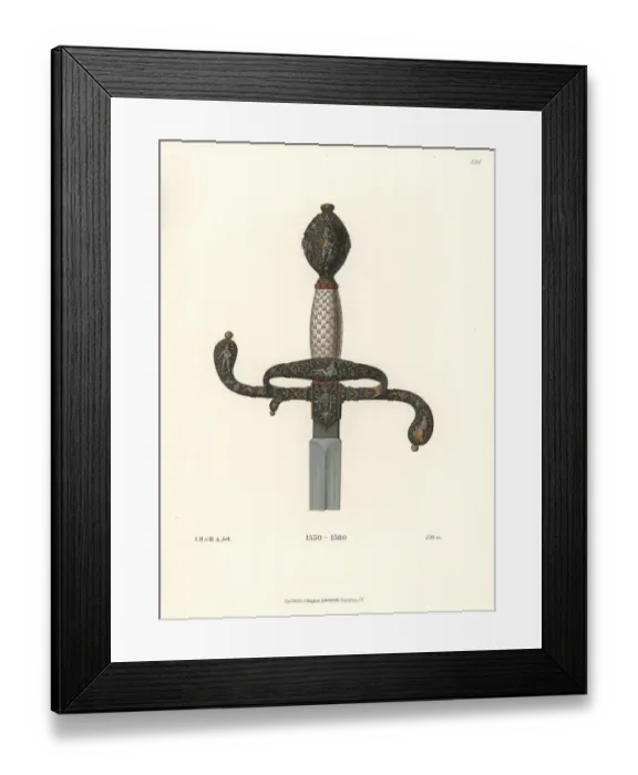 Framed Print : Superb sword hilt from the mid-16th century Framed Print : Superb sword hilt from the mid-16th century