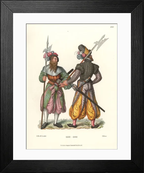 Framed Print : German soldiers with halberds wearing harem Framed Print : German soldiers with halberds wearing harem