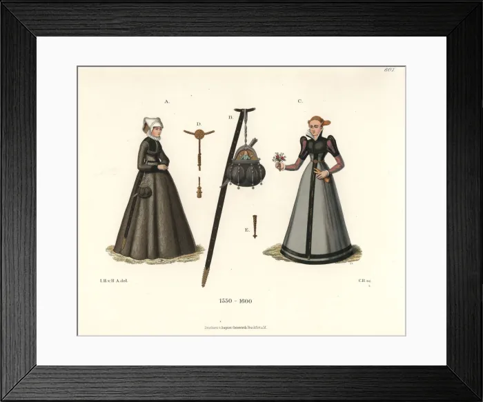 Framed Print : Craftswoman from Nuremberg and woman Framed Print : Craftswoman from Nuremberg and woman