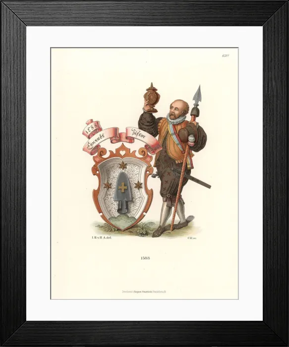 Framed Print : Festive costume of Conrad Pistor of the Kremer Guild, 1588 Framed Print : Festive costume of Conrad Pistor of the Kremer Guild, 1588