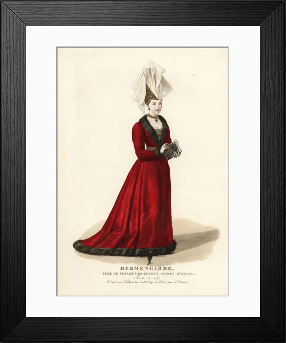 Framed Print : Ermengarde, daughter of Fulk IV, Count of Anjou, died 1147 Framed Print : Ermengarde, daughter of Fulk IV, Count of Anjou, died 1147