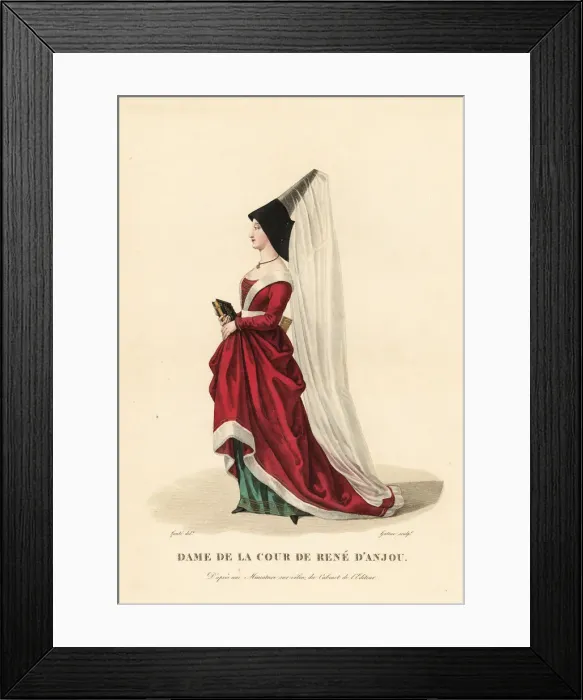 Framed Print : Woman of the court of Rene I of Naples, 1409-1480 Framed Print : Woman of the court of Rene I of Naples, 1409-1480