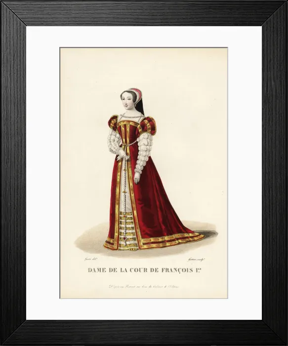 Framed Print : Woman of the court of King Francis I, 1515-1547 Framed Print : Woman of the court of King Francis I, 1515-1547