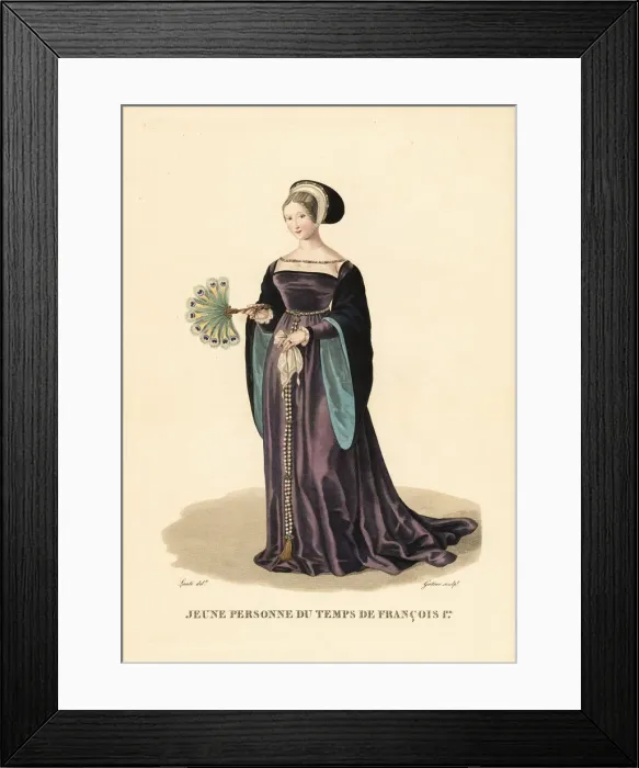 Framed Print : Young woman in the era of King Francis I Framed Print : Young woman in the era of King Francis I