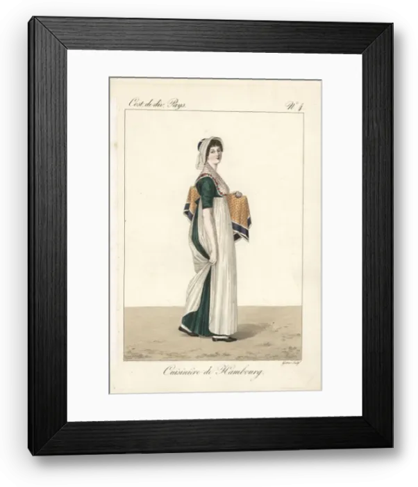Framed Print : Cook from Hamburg, Germany, 19th century Framed Print : Cook from Hamburg, Germany, 19th century