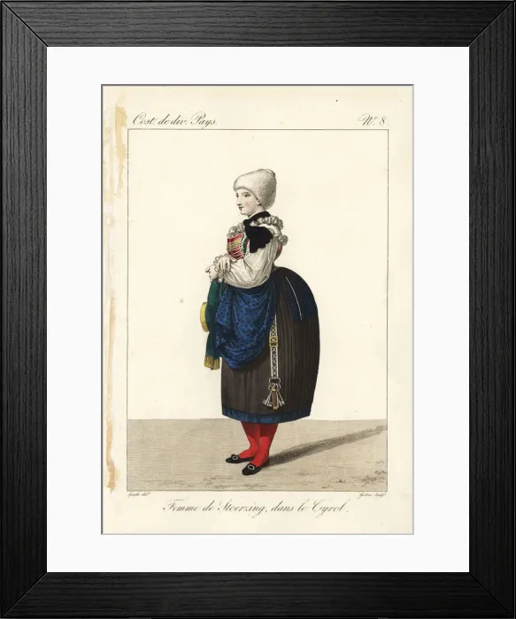 Framed Print : Woman of Sterzing, Tyrol, Switzerland, 19th century Framed Print : Woman of Sterzing, Tyrol, Switzerland, 19th century