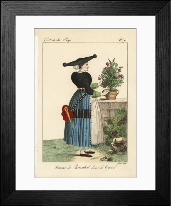 Framed Print : Woman of the Puster Valley, Tyrol, Switzerland, 19th century Framed Print : Woman of the Puster Valley, Tyrol, Switzerland, 19th century