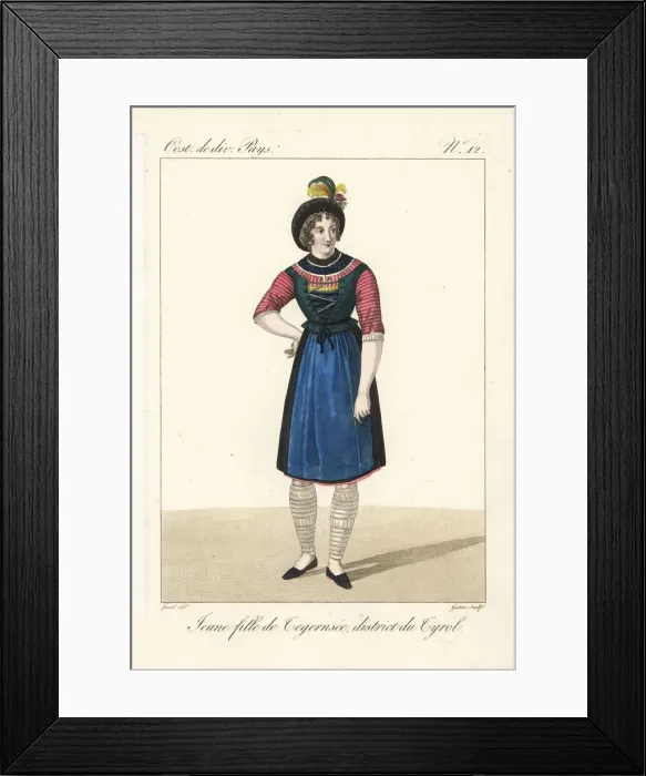 Framed Print : Young girl of Tegernsee, Bavaria, Germany, 19th century Framed Print : Young girl of Tegernsee, Bavaria, Germany, 19th century