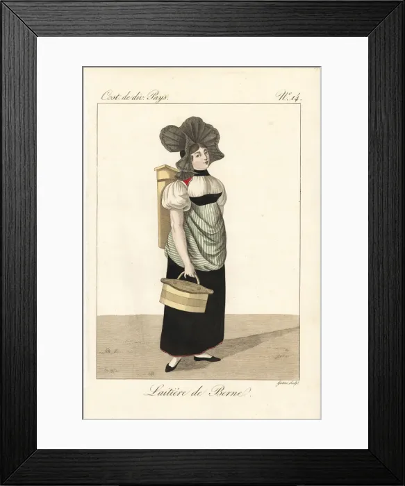Framed Print : Milkmaid of Bern, Switzerland, 19th century Framed Print : Milkmaid of Bern, Switzerland, 19th century