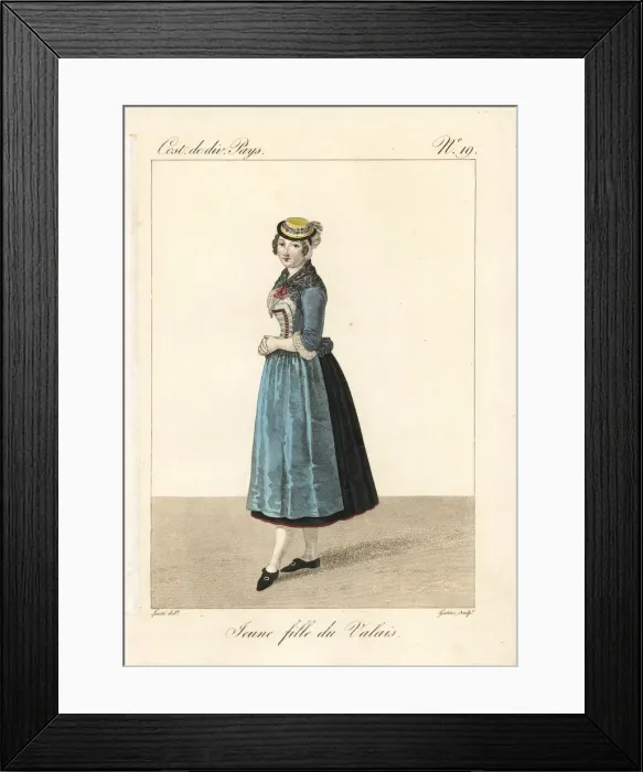 Framed Print : Young woman of Valais, Switzerland, 19th century Framed Print : Young woman of Valais, Switzerland, 19th century