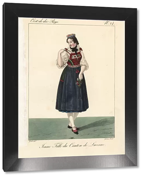 Young woman of the Canton of Lucerne, Switzerland