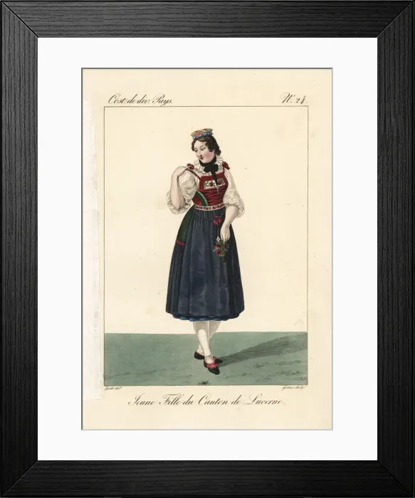 Framed Print : Young woman of the Canton of Lucerne, Switzerland Framed Print : Young woman of the Canton of Lucerne, Switzerland