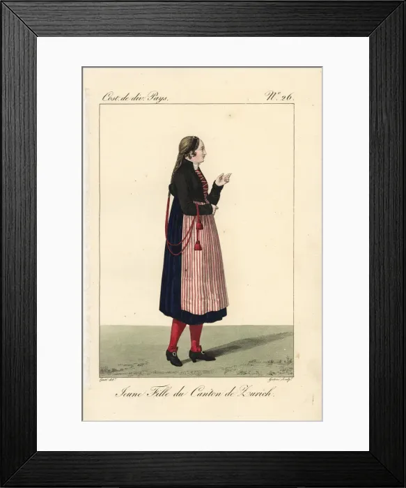 Framed Print : Young woman of the Canton of Zurich, Switzerland Framed Print : Young woman of the Canton of Zurich, Switzerland