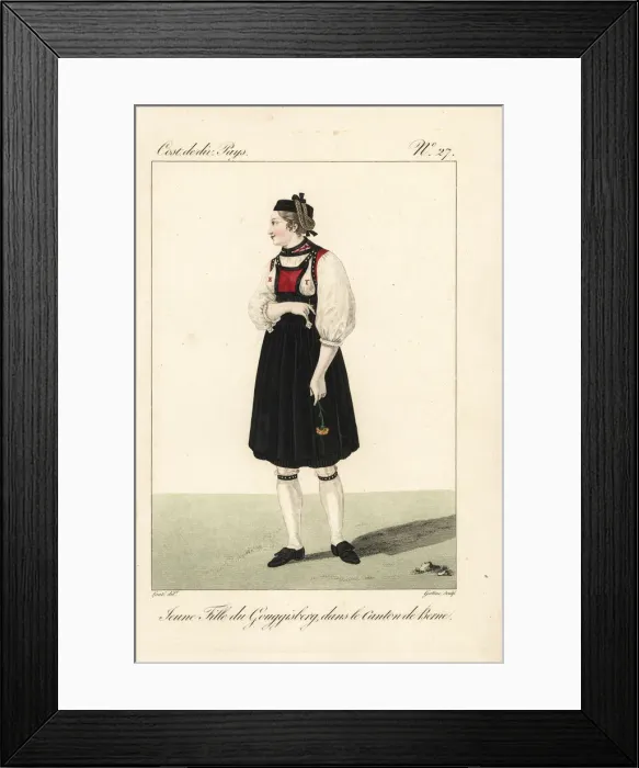 Framed Print : Young woman of Guggisberg, Canton of Bern Framed Print : Young woman of Guggisberg, Canton of Bern