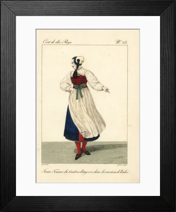 Framed Print : Young woman of the Canton of Aargau, Switzerland Framed Print : Young woman of the Canton of Aargau, Switzerland