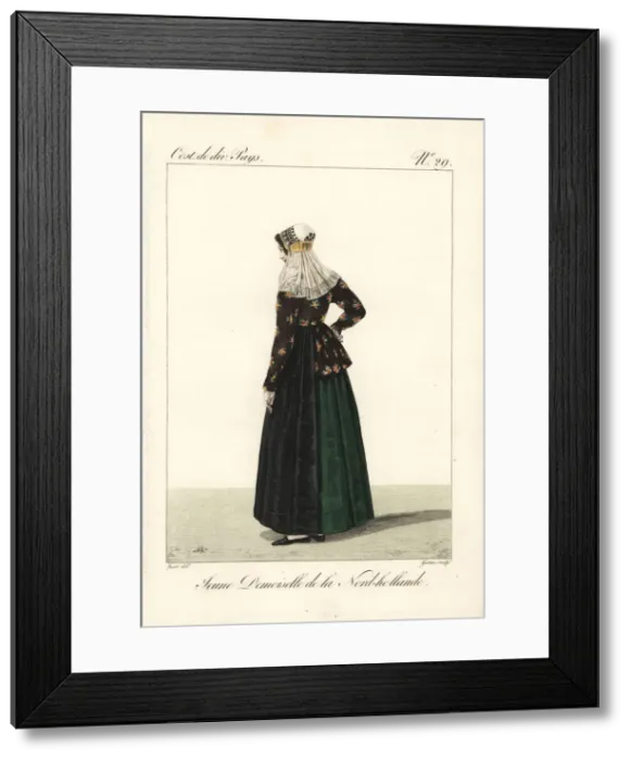 Framed Print : Young girl of North Holland, Netherlands, 19th century Framed Print : Young girl of North Holland, Netherlands, 19th century