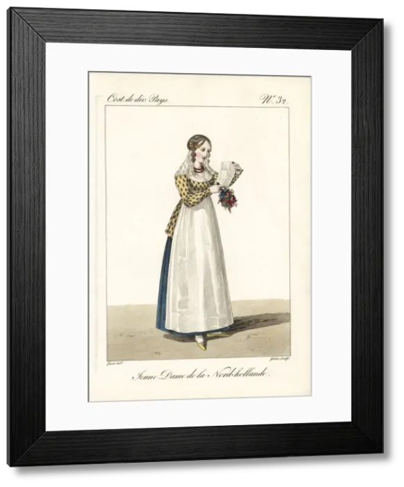 Framed Print : Young lady of North Holland, Netherlands, 19th century