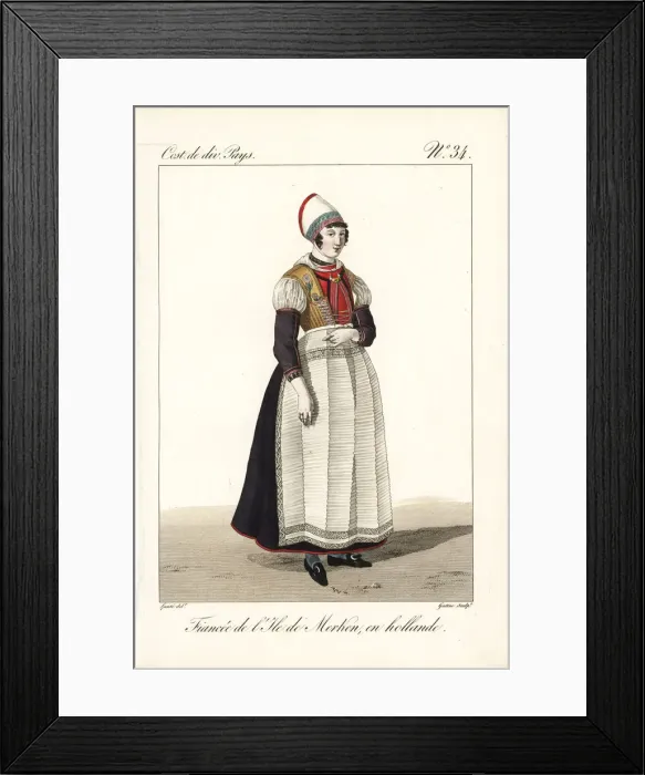 Framed Print : Betrothed girl of Marken Island, North Holland Framed Print : Betrothed girl of Marken Island, North Holland