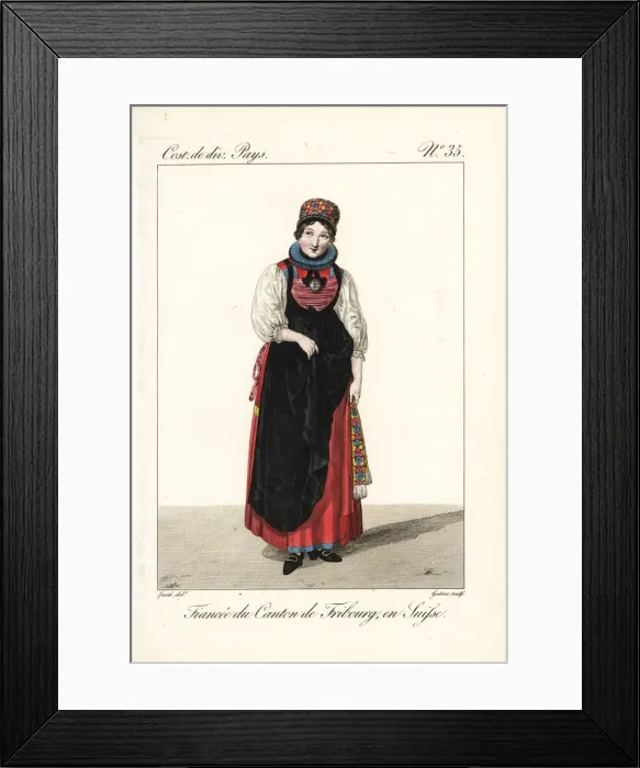 Framed Print : Betrothed girl of the Canton of Fribourg Framed Print : Betrothed girl of the Canton of Fribourg
