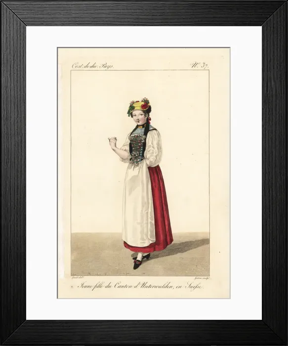Framed Print : Young girl of the Canton of Unterwalden, Switzerland Framed Print : Young girl of the Canton of Unterwalden, Switzerland