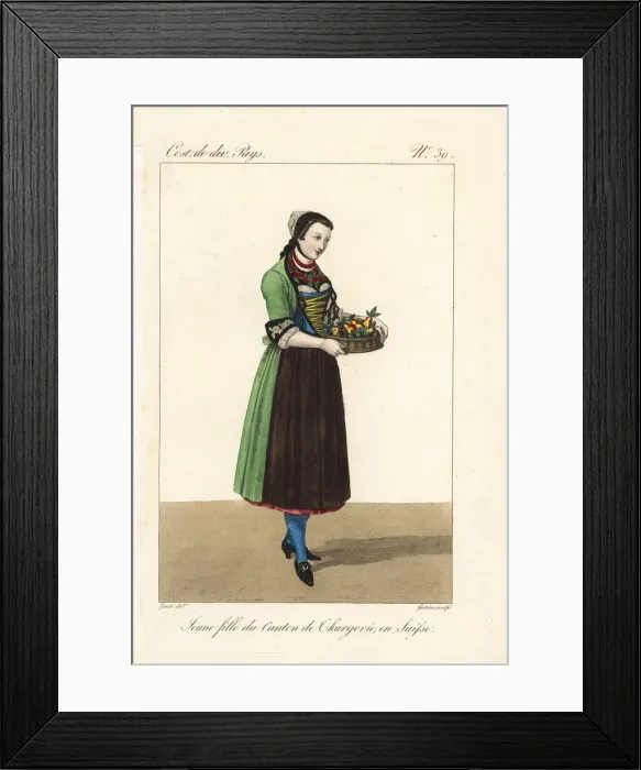 Framed Print : Young girl of the Canton of Thurgau, Switzerland Framed Print : Young girl of the Canton of Thurgau, Switzerland