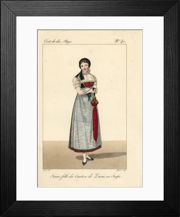 Framed Print : Young girl of the Canton of Zurich, Switzerland Framed Print : Young girl of the Canton of Zurich, Switzerland