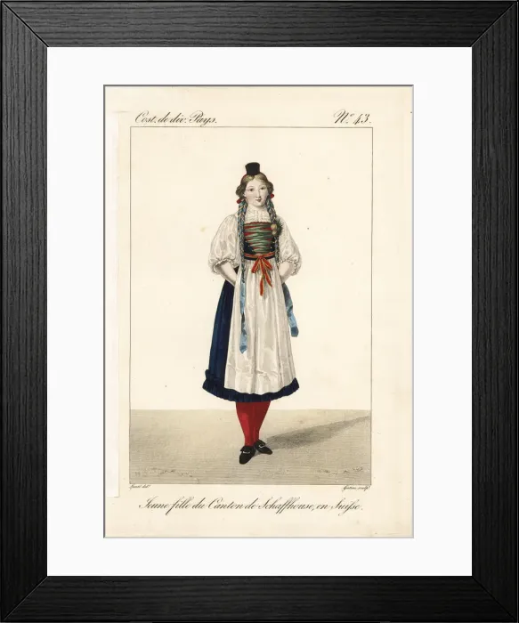 Framed Print : Young girl of the Canton of Schaffhausen Framed Print : Young girl of the Canton of Schaffhausen