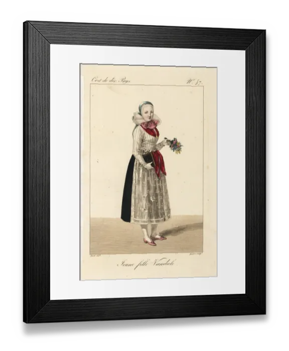 Framed Print : Young Vandal girl, Lower Lusacia, Germany, 19th century Framed Print : Young Vandal girl, Lower Lusacia, Germany, 19th century