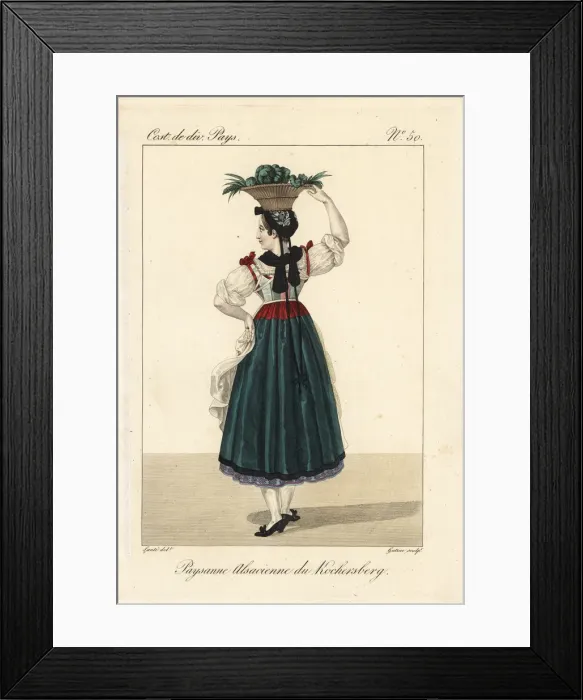 Framed Print : Alsatian peasant woman of Kochersberg, 19th century Framed Print : Alsatian peasant woman of Kochersberg, 19th century