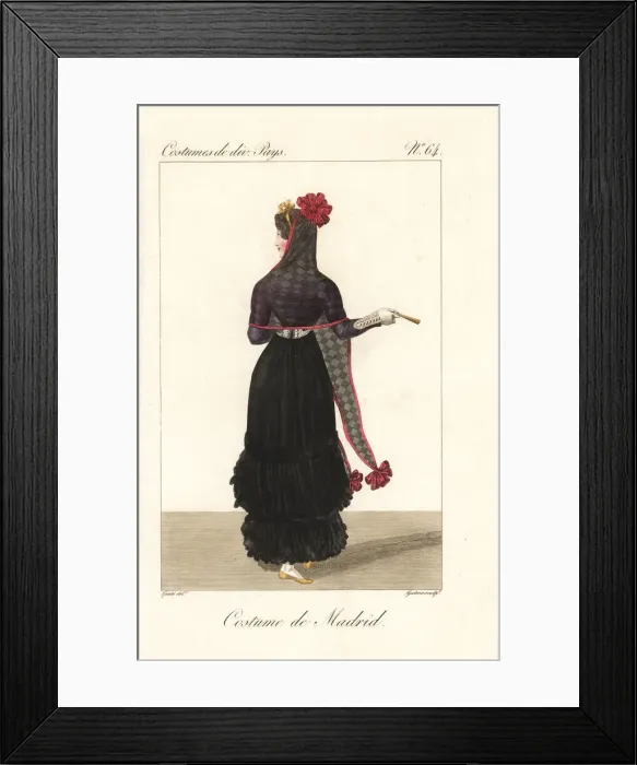 Framed Print : Woman of Madrid, Spain, 19th century Framed Print : Woman of Madrid, Spain, 19th century
