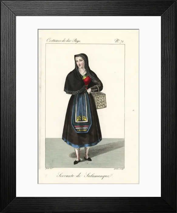 Framed Print : Servant woman of Salamanca, Spain, 19th century Framed Print : Servant woman of Salamanca, Spain, 19th century