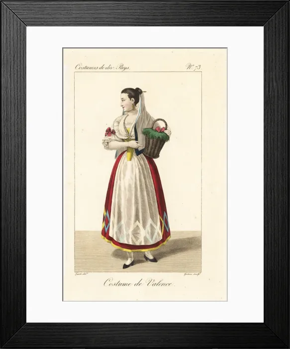 Framed Print : Woman of Valencia, Spain, 19th century Framed Print : Woman of Valencia, Spain, 19th century
