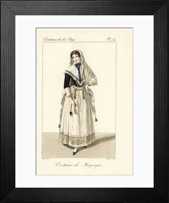 Framed Print : Woman of Majorca, Spain, 19th century Framed Print : Woman of Majorca, Spain, 19th century
