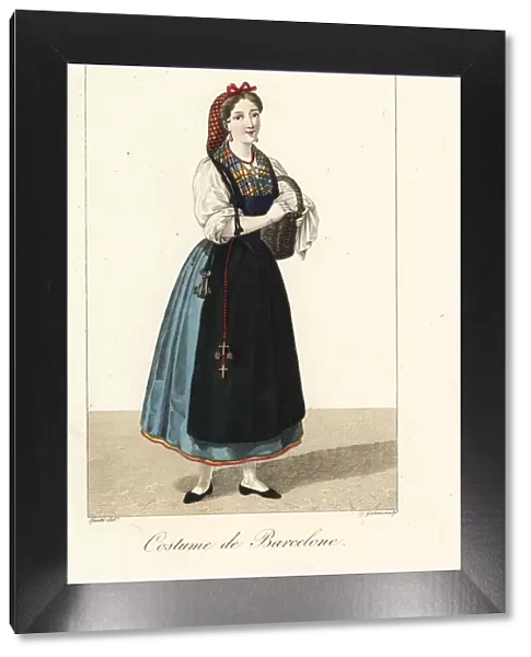 Woman of Barcelona, Catalonia, Spain, 19th century