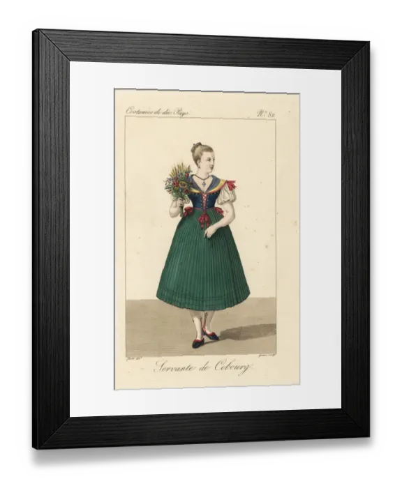 Framed Print : Servant girl of Coburg, Franconia, Germany, 19th century Framed Print : Servant girl of Coburg, Franconia, Germany, 19th century