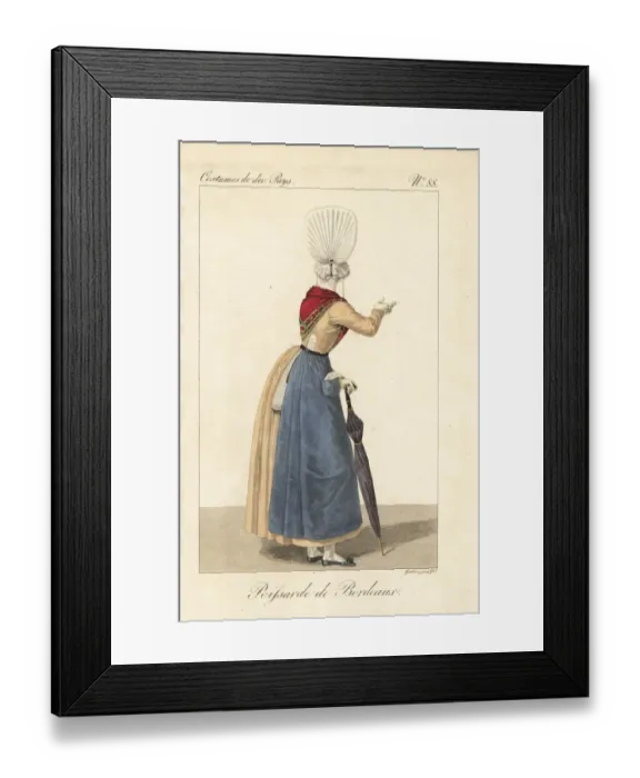 Framed Print : Fisherwoman of Bordeaux, France, 19th century Framed Print : Fisherwoman of Bordeaux, France, 19th century
