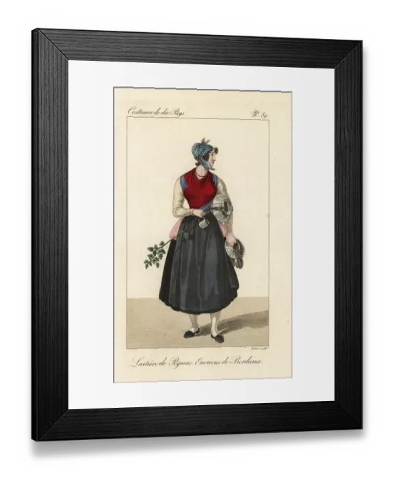 Framed Print : Milkmaid of Pessac, Bordeaux, France, 19th century Framed Print : Milkmaid of Pessac, Bordeaux, France, 19th century