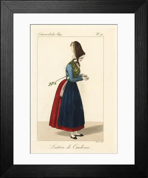 Framed Print : Milkmaid of Cauderan, Bordeaux, France, 19th century Framed Print : Milkmaid of Cauderan, Bordeaux, France, 19th century