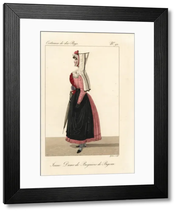 Framed Print : Young lady of Bagneres-de-Bigorre, French Framed Print : Young lady of Bagneres-de-Bigorre, French